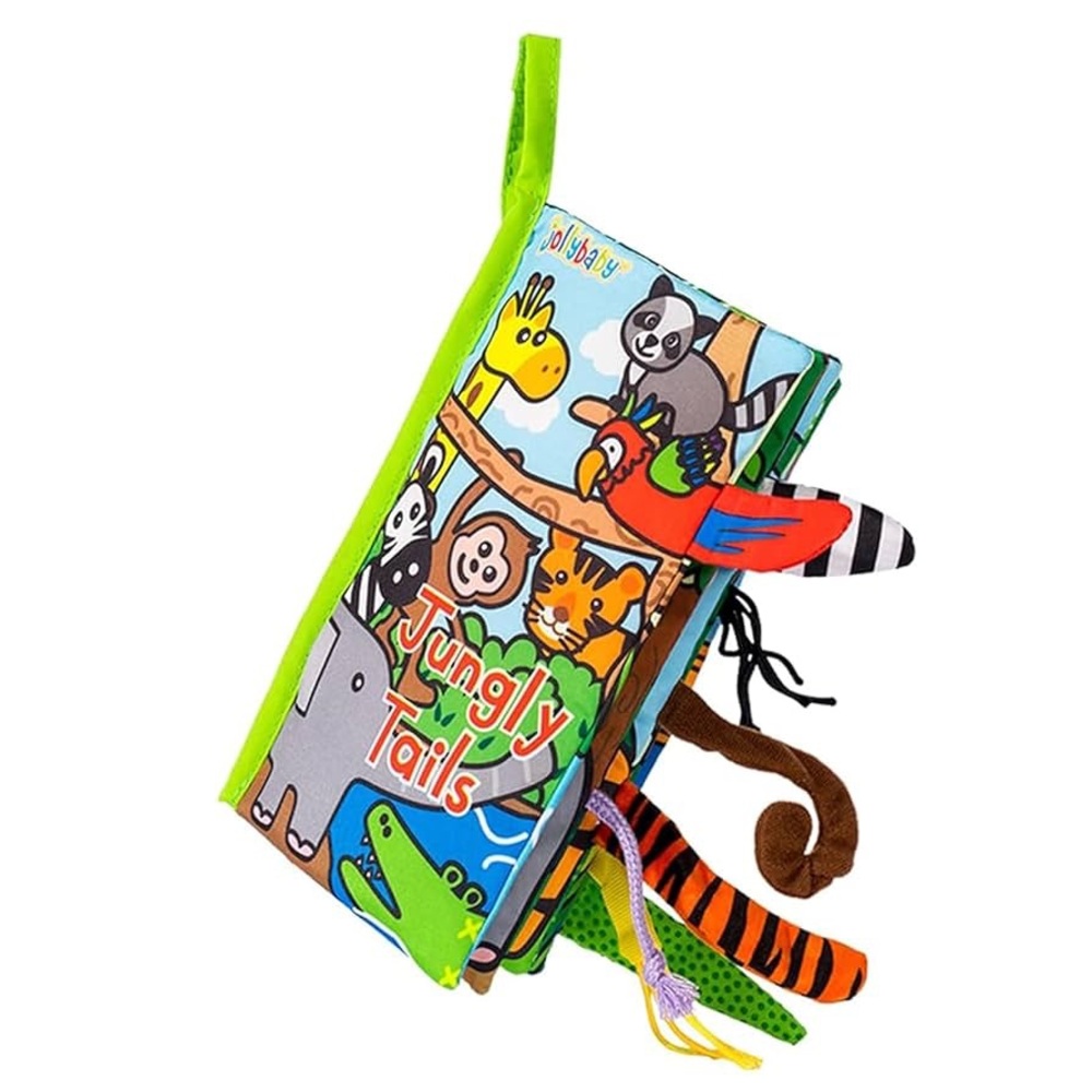 Jollybaby Jungly Tails Soft Plush Crinkle Baby Book